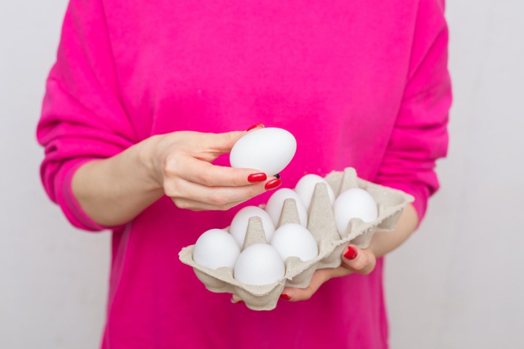 Woman in menopause with eggs as protein source