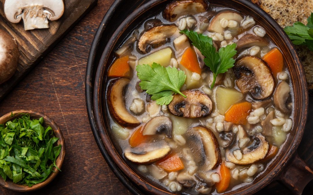 Mushroom Barley & Leek Soup